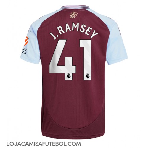 Camisa de Futebol Aston Villa Jacob Ramsey #41 Equipamento Principal 2024-25 Manga Curta